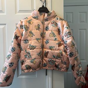 Disney Star Wars Mandalorian Grogu Lightweight Puffer Jacket - Large